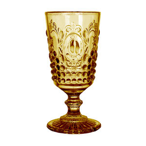 Colored Glass Goblets Embossed Wine Glasses Stem <b>Cup</b> <b>Set</b> for Wedding Party Dining - Product Image 2