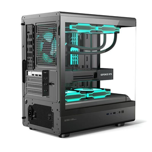 Boîtier PC Mini Tour Hurricane Beast M-ATX, compatible avec les cartes mères <span class=keywords><strong>ITX</strong></span> et le refroidissement liquide de 240 mm, panneau latéral en verre trempé, ordinateur de jeu - Product Image 3