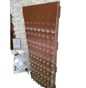 Rose Gold Acrylic Wedding Champagne Wall Perspex Prosecco Display Rack