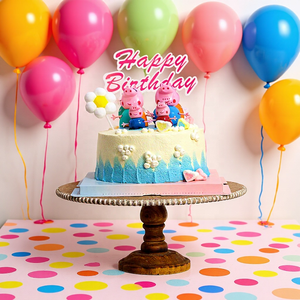 木製カップケーキ台座スタンド12インチデザートディスプレイライザービンテージ素朴なラウンドケーキホルダートレイヴィンテージビーズ木製プレート - Product Image 3