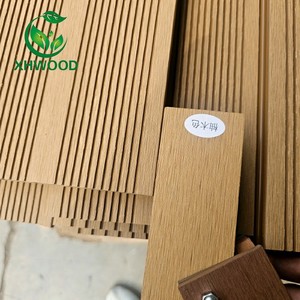Tùy chỉnh <span class=keywords><strong>WPC</strong></span> decking gạch ngoài trời thời tiết kháng 3D dập nổi hạt Gỗ nhựa composite sàn - Product Image 5