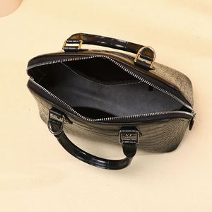 Sac de bureau forme coquille texture crocodile fermeture éclair sac bandoulière croisé pour usage quotidien - Product Image 4