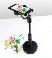 Support de Téléphone et Tablette Extensible et Rotatif, Support de Bureau Rotatif à 360° pour Diffusion en Direct, Prise de Vidéo, avec Base Ronde