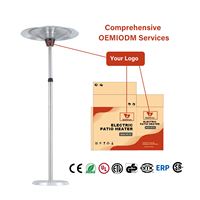 Chauffage infrarouge électrique extérieur réglable de 160 à 205 cm, 1200 W, 1800 W, 3000 W, service OEM/ODM, chauffages de terrasse