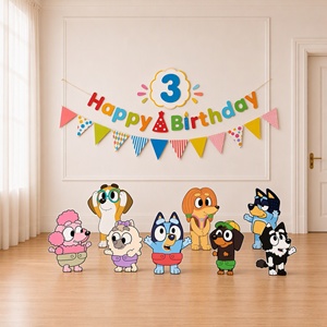Ensemble <span class=keywords><strong>de</strong></span> standees d'anniversaire sur le thème <span class=keywords><strong>de</strong></span> Bluey, découpes en carton <span class=keywords><strong>de</strong></span> personnages <span class=keywords><strong>de</strong></span> dessins animés, impression numérique, accessoires <span class=keywords><strong>de</strong></span> toile <span class=keywords><strong>de</strong></span> fond pour photomaton <span class=keywords><strong>de</strong></span> fête pour bébé - Product Image 1