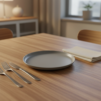 Service de table en grès de luxe Guangda – Ensemble moderne gris en céramique (assiettes, bols, tasses) |   Ensemble de 4 pièces compatible lave-vaisselle et micro-ondes