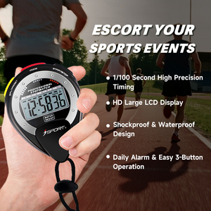 Tốt nhất bán Chất lượng cao tùy chỉnh thể thao Marathon đua Đồng hồ bấm giờ nhựa cầm tay Bộ nhớ kỹ thuật số Chronometer Logo điện tử - Product Image 3