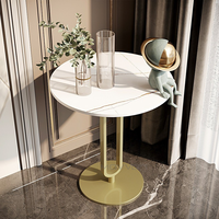 Service de personnalisation de la conception gratuit, meubles de salon classiques modernes, table d'appoint ronde de petite taille avec base en acier décorative