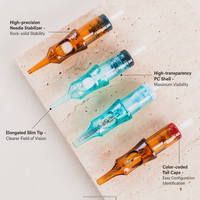 Aiguilles de cartouche de tatouage jetables professionnelles STALYX Série ULTRA avec membrane de sécurité, spécifications gravées au laser, en acier inoxydable