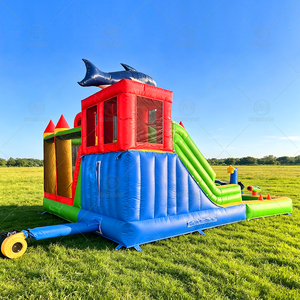 Château <span class=keywords><strong>gonflable</strong></span> Nairbag en PVC pour enfants, avec toboggan et piscine, idéal pour les fêtes et les jeux en extérieur dans le jardin - Product Image 6