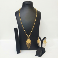 Parure de bijoux arabes en laiton plaqué or 24 carats, collier, boucles d'oreilles, bague, bracelet, pampille, filigrane, style tendance pour femme, fiançailles
