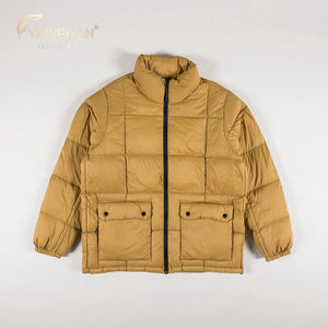 Chaqueta de Plumón de Ganso para <span class=keywords><strong>Hombre</strong></span> al por Mayor, Chaqueta Acolchada con Cuello Alto, Impermeable, de Lujo - Product Image 1