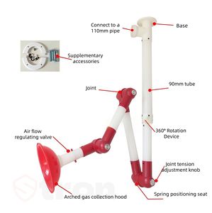 Laboratorium flexibele afzuigkap met witte of rode cardan - Product Image 5