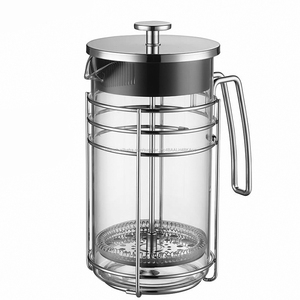 Amazon chaud verre borosilicate Cafetière presse <span class=keywords><strong>française</strong></span> théière, 350ml cafetière avec 304 support en acier inoxydable - Product Image 3