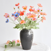 4 têtes de fleurs de coquelicot artificielles en soie, blanc, orange, rose, fausses fleurs de coquelicot pour arrangement de mariage, décoration de table à la maison