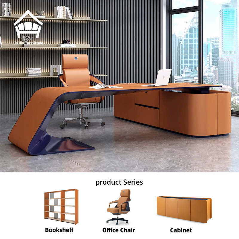Italian Style Executive Desk Luxurious Modern High-end Villa Large Office Desk and Chair Set