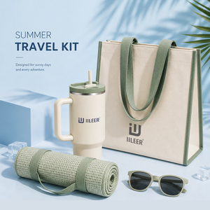 Ensemble cadeau promotionnel d'été avec logo personnalisé, accessoires rafraîchissants personnalisés, collection verte tendance - Product Image 4