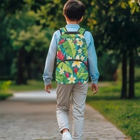 Sac à dos d'étudiant personnalisé de 17 pouces avec imprimé botanique tropical banane gingembre et poche avant zippée