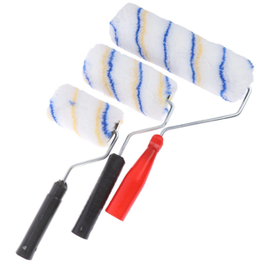 Rullo per Pittura Industriale Personalizzabile da 4, 6, 8, 9 Pollici con Strisce Bianche e Arancioni, Manico in Plastica - Product Image 1