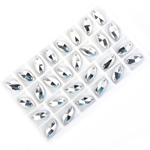 VC Navette en forme 18*9mm en vrac Flatback coudre strass acrylique perles en vrac pour bricolage vêtement robe chaussures accessoires - Product Image 4