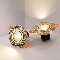 Downlight LED Rond Vintage en Laiton 6W 8W 10W 12W 14W Vestibule Allée Salon