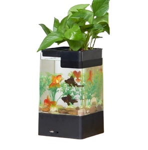 Hot saling zelfreinigende aquarium zonder veranderende water kleine acryl gold <span class=keywords><strong>fish</strong></span> tank
