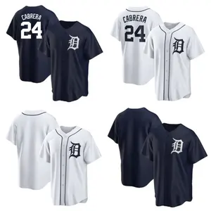 Дешевая вышивка 24 CABRERA Detroit Tiger бейсбольная майка