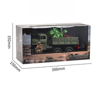 Camion militaire rc 4 canaux 1:16, voiture jouet tout-terrain moulé sous pression avec phares