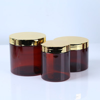 Pot en plastique PET ambré pour crème cosmétique, emballage OEM pour crème pour le corps et le visage, 100 ml, 150 ml, 250 ml, 300 ml, 500 ml, 1000 ml