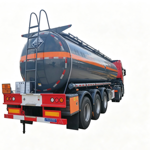 Semi-remorque à 3 essieux pour liquides chimiques corrosifs, citerne pour acide sulfurique concentré, véhicule de transport de liquides dangereux - Product Image 1
