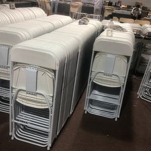 Ensemble de <span class=keywords><strong>table</strong></span> et chaises pliantes rectangulaires en plastique HDPE blanc pour 10 <span class=keywords><strong>personnes</strong></span>, bon marché, pour l'extérieur, 8 pieds - Product Image 5