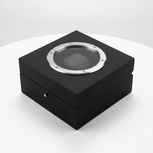 Estuche Cuadrado Negro para Reloj con Interior de Cuero Sintético y Cierre a Presión, a Prueba de Polvo, para Relojes de Lujo - Product Image 5