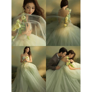 High End Retro Wedding Dress Strapless Tulle Ball Gown Natural Waistline Vintage Style Photography Studio Use - Product Image 4