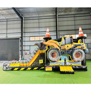 Château gonflable commercial en PVC, personnalisé, avec toboggan aquatique et piscine intégrée - Product Image 3