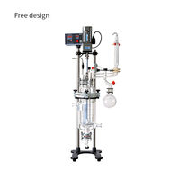 Réacteur en verre à double enveloppe de 1L pour la synthèse en laboratoire