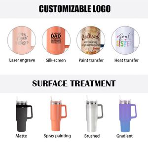 แก้วน้ำสแตนเลสแบบสุญญากาศ 40 ออนซ์ พร้อมหูจับและหลอดดูด แก้วเดินทาง 40 ออนซ์ พร้อมหูจับ - Product Image 4