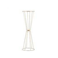 Décoration de table de banquet de mariage moderne de haute qualité, vase en métal, centre de table géométrique avec fleurs