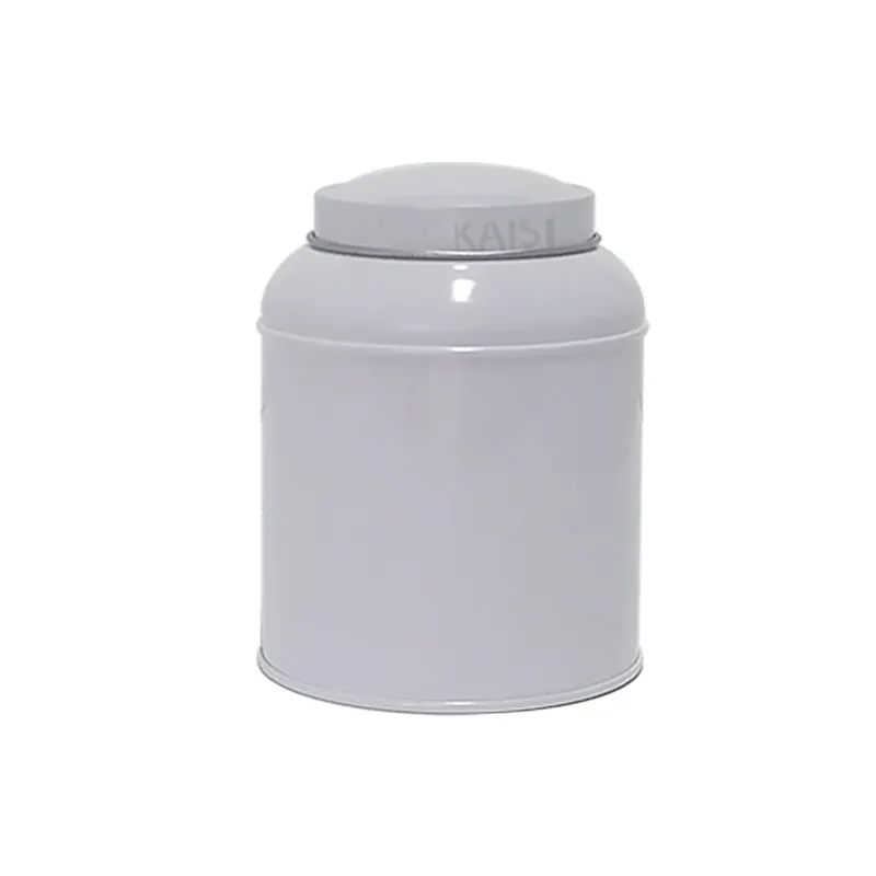 Personalizado Food Grade Container Metal Branco Redondo Luxo Embalagem Chá Tin Box Caddy café latas para chá solto