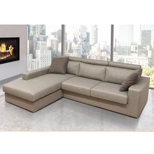 Salon ROMA avec péninsule gauche en tissu beige - Product Image 1