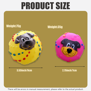 Giocattolo Interattivo per Cani a Forma di Palla con Faccia di Cane, Ecologico, <span class=keywords><strong>Squeaky</strong></span>, per Pulizia Denti, Vari Stili, Vendita all'Ingrosso - Product Image 2