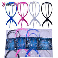 Support de perruque rose et noir, pliable et portable, de qualité supérieure, pour accessoires capillaires, support de perruque et chapeau, trépied