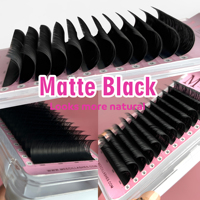 Échantillon de cils Meecil Lash Private Label 0.05 pour extension individuelle, cils en cachemire noir mat
