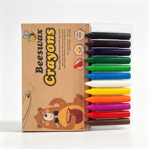 12 pièces de crayons en cire d'abeille naturelle en forme 3D, non toxiques et personnalisables pour enfants, pour la peinture artistique à la maison et à l'école - Product Image 4