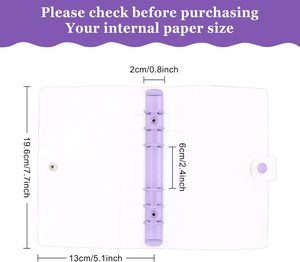 Ngân sách A5 6 gói da A6 chất kết dính trong suốt 6 Vòng chất kết dính rõ ràng mềm máy tính xách tay bìa kế hoạch thư mục Bìa <span class=keywords><strong>Snap</strong></span> Nút - Product Image 2