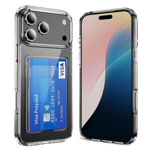 Funda Protectora Transparente de Acrílico con Ranura para Tarjetas para Apple <span class=keywords><strong>iPhone</strong></span> 7 Plus 8 Xs XR 11 12 <span class=keywords><strong>13</strong></span> 14 15 16 Pro Max 17 Air - Product Image 2