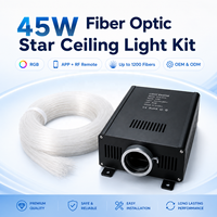 Kit de plafond étoilé à fibre optique haute puissance 45W, source de lumière RGB avec application et télécommande RF, OEM ODM