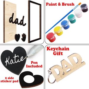 Hands Down Best Mom Ever DIY Handprint Kit with Non-Toxic Paints, Wood Frame &amp; Keychain - Birthday Mother's Day <strong>Gift</strong> for <strong>Mum</strong> - Product Image 2