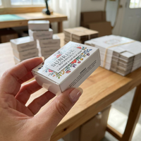 Boîte d'emballage personnalisée pour savon recyclable en carton blanc, écologique, avec impression de logo personnalisé