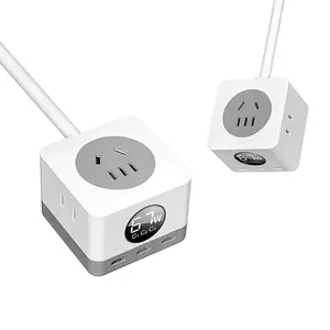 Custom Multi Plug Socket Desk Gan Charger Pd Extensión universal con puertos USB Tipo C Smart Surge Protector Power Strip