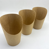 Papier kraft brun jetable personnalisé collations frites gobelet en papier kraft oblique